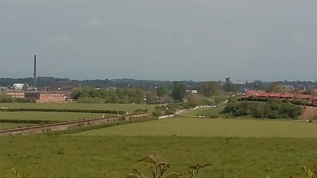 View of Carlisle from Blackwell Building s on the left of the the Industries that once followed the River Caldwe towards Shaddongate